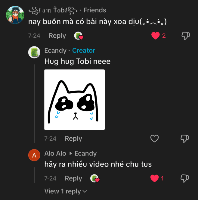 Bình luận của học sinh dùng Ecandy 7