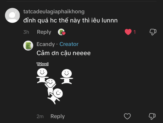 Bình luận của học sinh dùng Ecandy 9
